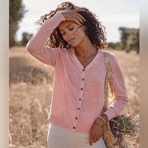 Garnet Hill Linen Button-Up Cardigan